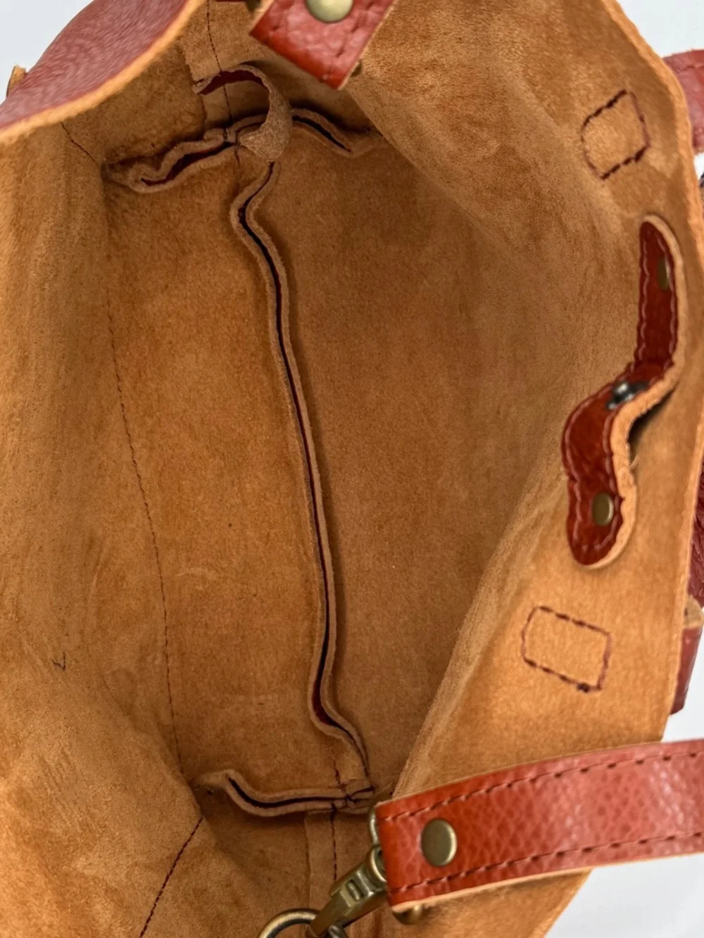 Portland Leather Goods Maple or Sedona Mini Classic Snap Crossbody Tote VGUC - Picture 5 of 12